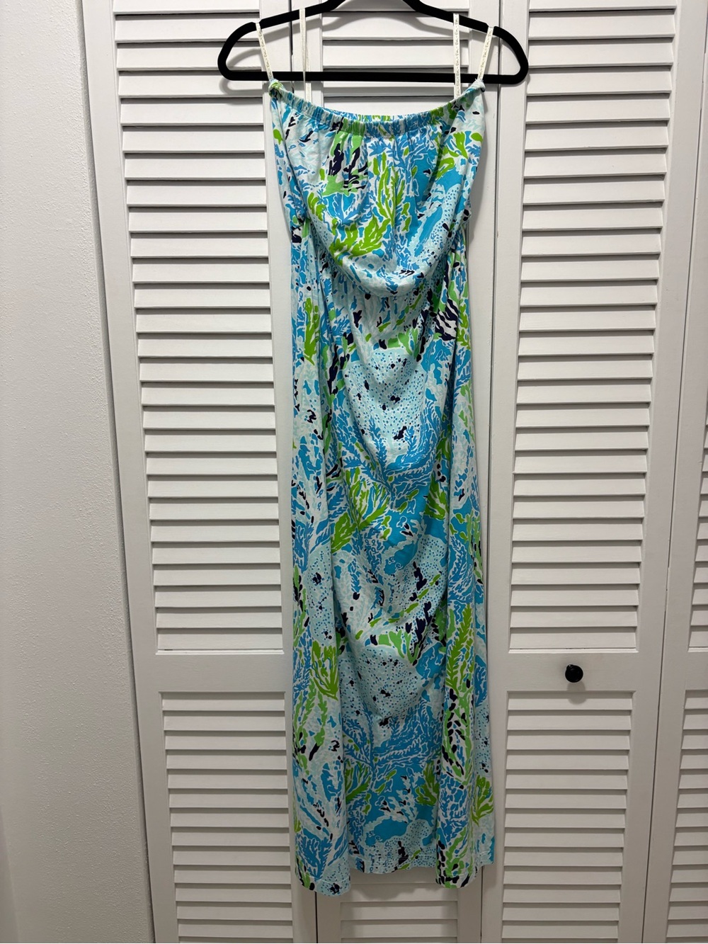 Lilly Pulitzer Blue, Green & White Printed Maxi Dress